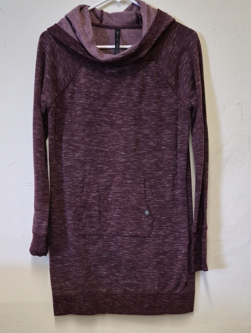 GAIAM Marled Plum Cowl Neck Tunic Sweater